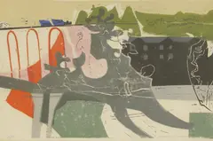 Michael Rothenstein, Untitled, 1955 linocut in colours and stencil