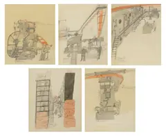 Paul Hogarth, Untitled, pencil and watercolour 42 x 35.5cm