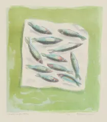 Bernard Cheese, Untitled, ‘Sprats on the Table’ lithograph in colours