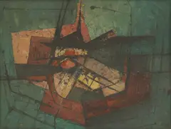 Frank Avray Wilson, Untitled, oil on board 31 x 41cm Exhibited: Artists' International Association (AIA)