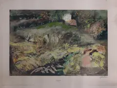 Untitled by John Piper, 1971 offset lithograph in colours, sold Dec 2025