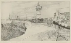 Anthony Gross, Untitled, 'Entrance to Dover Harbour' (Herdman 4101) etching