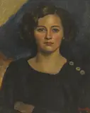 Nancy Weir Huntly, Untitled, oil on canvas board 76 x 63.5cm Exhibited: Royal Society of Portrait Painters.