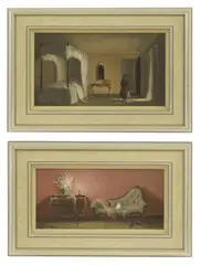 Untitled by Deborah Jones, oil on board 18 x 29cm and 15 x 26cm (2), sold Dec 2025
