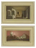 Deborah Jones, Untitled, oil on board 18 x 29cm and 15 x 26cm (2)