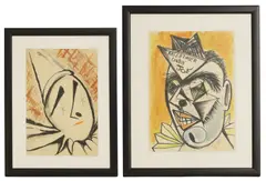 John Banting, Untitled, watercolour and pastel 35 x 24cm and 32 x 21cm (2)