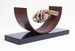 Lorenzo Quinn, Untitled, 'Eternal Love' bronze and corten steel on a black granite plinth