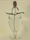 Oscar Mellor, Untitled, 'Eryngium in Glass' oil on canvas 61 x 46cm