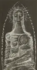 John Hutton, Untitled, chalk 60 x 31cm Provenance: Gifted to the family of the current owner. In 1954