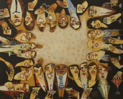 Todd White, Untitled, 'Who's Got This Round?' hand embellished giclée print on canvas board