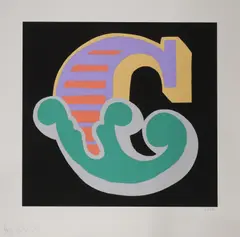 Ben Eine, Untitled, C-Green screenprint in colours from the 'Alphabet Series'