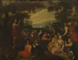 Otto van Veen, Untitled, St John the Baptist preaching in the wilderness oil on panel 50 x 66cm
