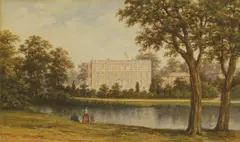 John Dobbin, Untitled, watercolour heightened with white 23.5 x 39cm