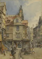 John Fulleylove, Untitled, watercolour 24 x 17cm An illustration for 'Edinburgh' by Rosaline Masson