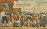Thomas Rowlandson, Untitled, 'The Road to Preferment Through Clarke's Passage' hand-coloured etching