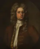 Thomas Murray, Untitled, in a brown coat and embroidered waistcoat oil on canvas
