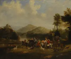 Henry Andrews, Untitled, The hunting party oil on canvas 64 x 76cm Provenance: With Frost & Reed