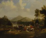 Henry Andrews, Untitled, The hunting party oil on canvas 64 x 76cm Provenance: With Frost & Reed