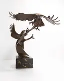 Llewellyn Owen Davies, Untitled, Two African fish eagles bronze