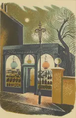 Eric Ravilious, Untitled, 'Pharmaceutical Chemist' lithograph in colours