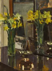 Untitled by Ken Howard, oil on canvas 55.5 x 40cm, sold Oct 2025