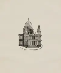 Untitled by Edward Bawden, St Paul's linocut, sold Oct 2025
