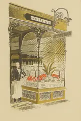 Eric Ravilious, Untitled, 'Oyster Bar' lithograph in colours