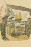 Eric Ravilious, Untitled, 'Model Ships and Railways' lithograph in colours