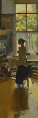 Untitled by Ken Howard, oil on canvas 91.5 x 30.5cm Provenance: With Richard Green, sold Oct 2025