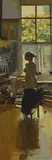 Ken Howard, Untitled, oil on canvas 91.5 x 30.5cm Provenance: With Richard Green
