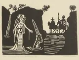 Edward Bawden, Untitled, said Merlin' (MG105) linocut