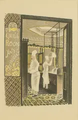 Untitled by Eric Ravilious, 'Restaurant and Grill Room' lithograph in colours, sold Oct 2025