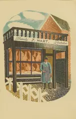 Eric Ravilious, Untitled, 'Family Butcher' lithograph in colours