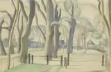 John Aldridge, Untitled, watercolour over pencil 27 x 39cm Provenance: Purchased from the Fry Art Gallery