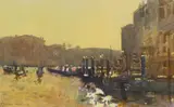 Ken Howard, Untitled, watercolour over pencil 16.5 x 26.5cm