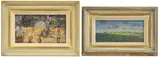 Richard Pikesley, Untitled, oil on canvas board 11 x 22cm and 13 x 23cm (2)