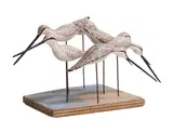 Guy Taplin, Untitled, Six sanderlings carved and painted driftwood