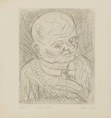 Leon Kossoff, Untitled, 'Head of Father' etching