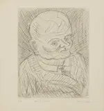 Leon Kossoff, Untitled, 'Head of Father' etching