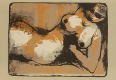 Reg Butler, Untitled, 'Reclining Nude' lithograph in colours
