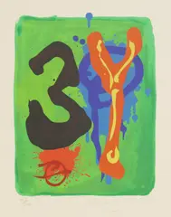John Hoyland, Untitled, 'Names and Voices' lithograph with screenprint in colours