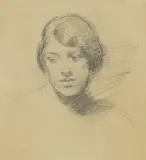 Derwent Lees, Untitled, Head of a girl pencil 33 x 30cm Provenance: With New Grafton Gallery
