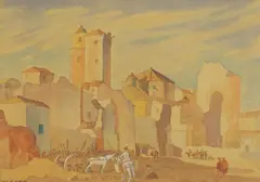 Untitled by Ethelbert White, watercolour heightened with white over pencil 32 x 43cm, sold Oct 2025