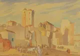 Ethelbert White, Untitled, watercolour heightened with white over pencil 32 x 43cm