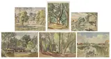 Ethelbert White, Untitled, watercolour 39 x 57cm and smaller