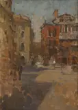 Bernard Dunstan, Untitled, oil on canvas laid on board 32 x 22.5cm