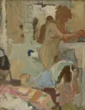 Bernard Dunstan, Untitled, oil on board 30.5 x 24cm
