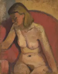 Untitled by Dennis George Knowland, Irma Knowland' - the artist's wife oil on board 25.5 x 20cm, sold Oct 2025