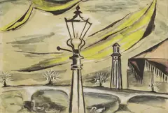 Untitled by John Banting, 'Kew Bridge' watercolour and gouache 19.5 x 25cm Provenance: With Gallery Edward Harvane, sold Oct 2025