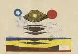 Roland Penrose, Untitled, 'Hommage a Man Ray' lithograph in colours with collage